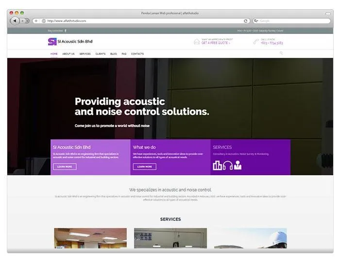 Paparan projek website Website Profesional SI Acoustic oleh Alfatih Studio