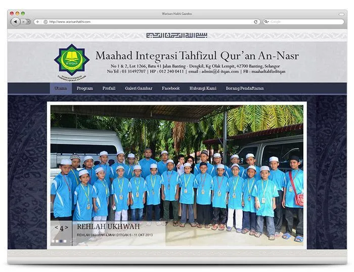 Website project preview: Maahad D’ITIQAN — Website by alfatihstudio