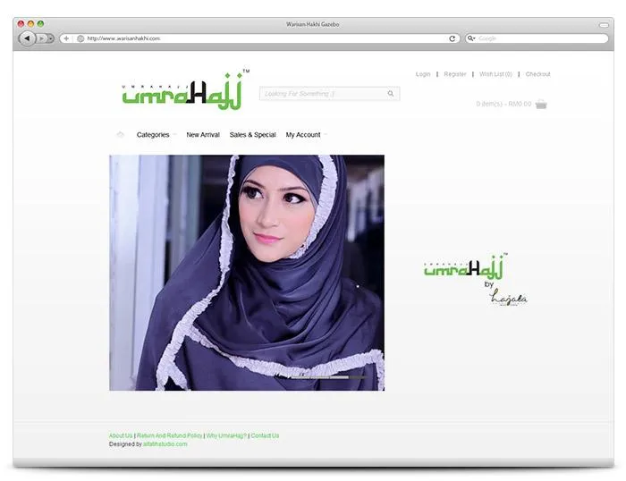 Website project preview: Umrahajj — E-Commerce Website by alfatihstudio