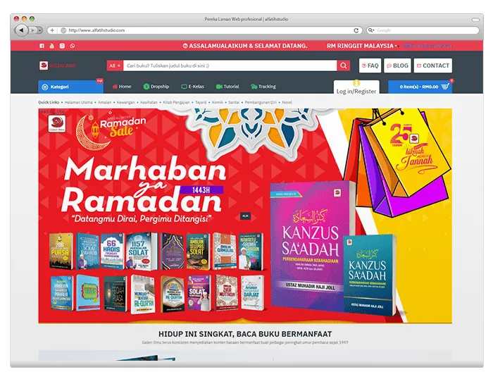 Paparan projek website Laman Web E-Commerce Galeri Ilmu oleh Alfatih Studio