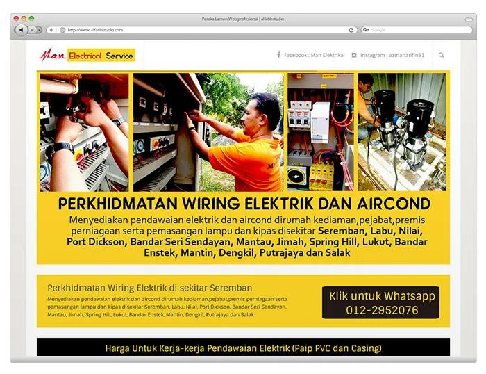 Paparan projek website Website ManElektrik.com oleh Alfatih Studio