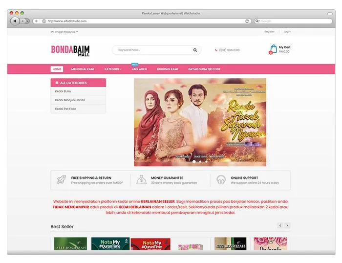 Website project preview: BondaBaim.com — E-Commerce Website by alfatihstudio