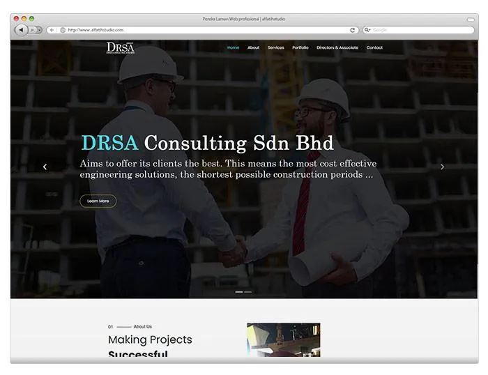 Paparan projek website Website DRSA Consulting Sdn Bhd oleh Alfatih Studio
