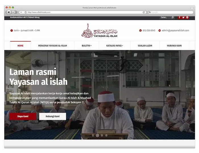 Paparan projek website Laman Web Yayasan Al Islah oleh Alfatih Studio