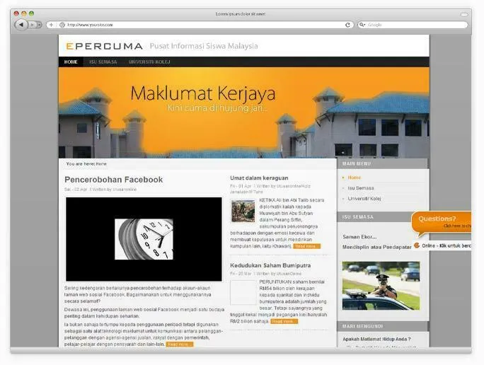 Website project preview: EPercuma.com — Website by alfatihstudio