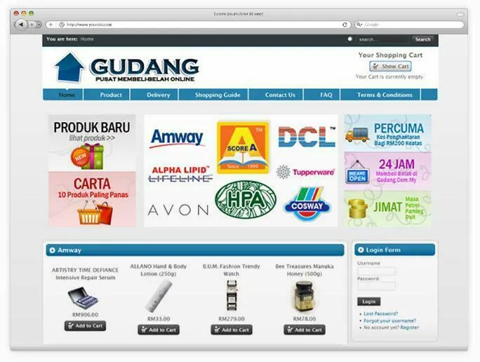 Website project preview: Gudang.com.my — Website by alfatihstudio