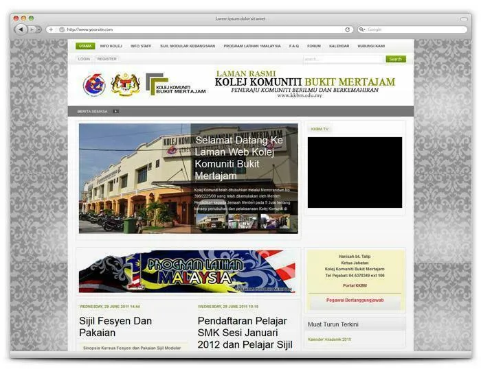 Website project preview: KKBM.edu.my — Website by alfatihstudio