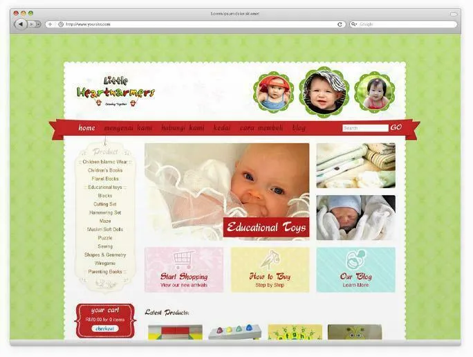 Website project preview: LittleHeartWarmers.com — E-Commerce Website by alfatihstudio