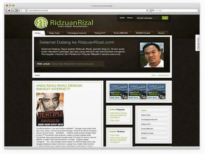 Website project preview: RidzuanRizal.com — Website by alfatihstudio