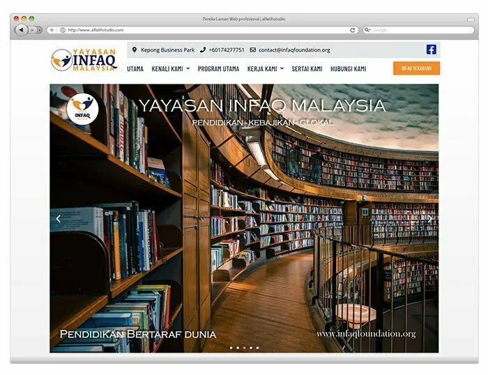 Paparan projek website Laman Web infaqfoundation.org oleh Alfatih Studio