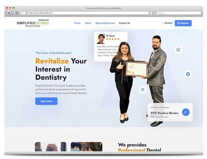 Paparan projek website Website Simplified Smiles oleh Alfatih Studio