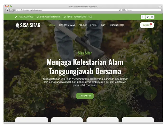 Paparan projek website Website Sisa Sifar oleh Alfatih Studio