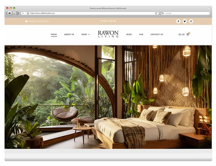 Paparan projek website Website Rawon Living oleh Alfatih Studio