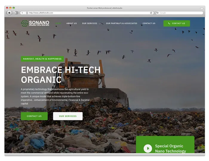 Paparan projek website Website Sonanotech oleh Alfatih Studio