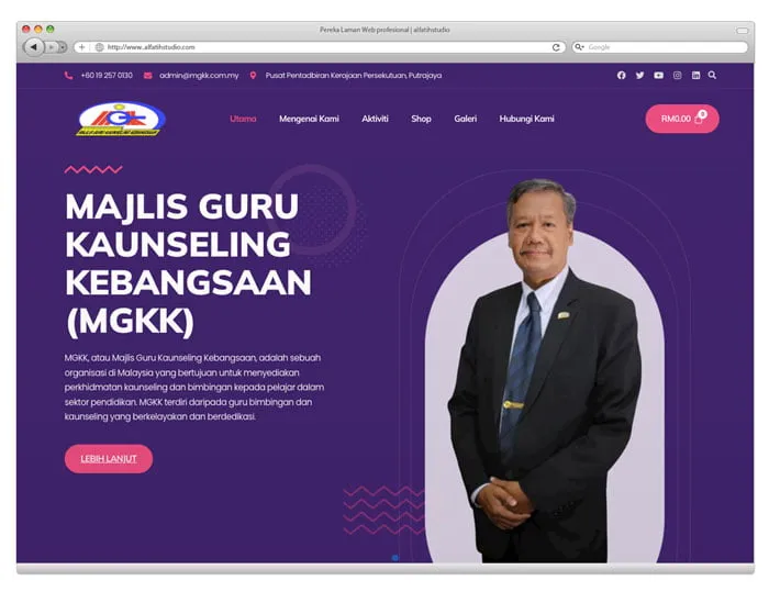 Paparan projek website Website MGKK oleh Alfatih Studio