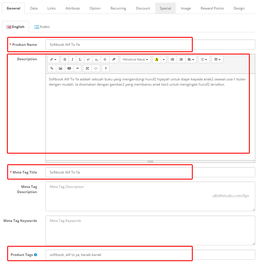 Cara masukkan produk opencart general