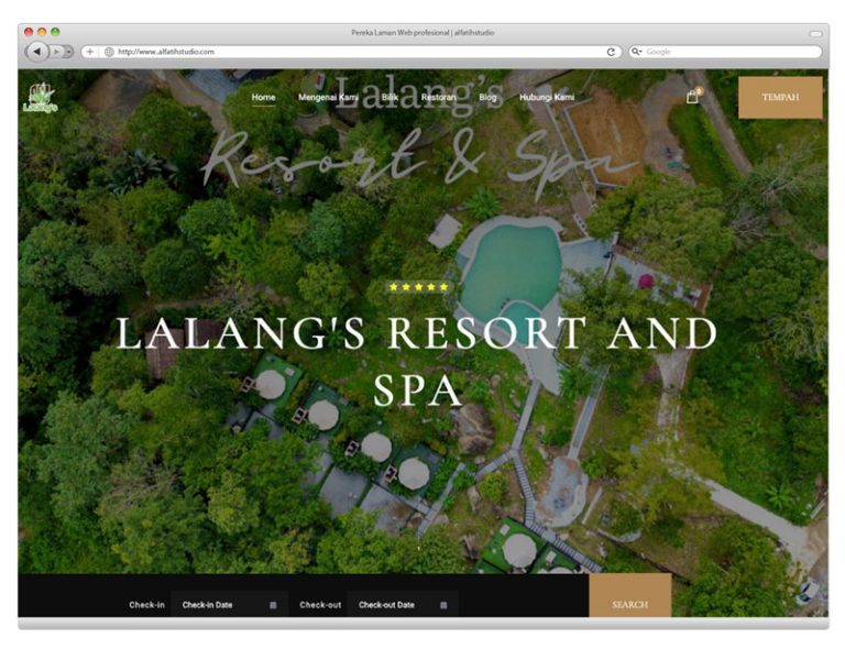 Website Online Booking Resort & Spa Lalangs