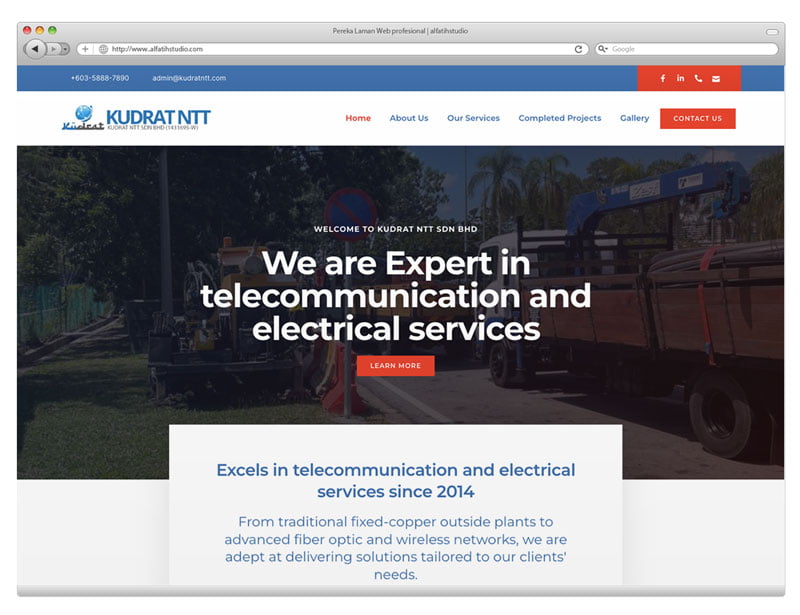 Mockup projek Website Kudrat NTT oleh Alfatih Studio