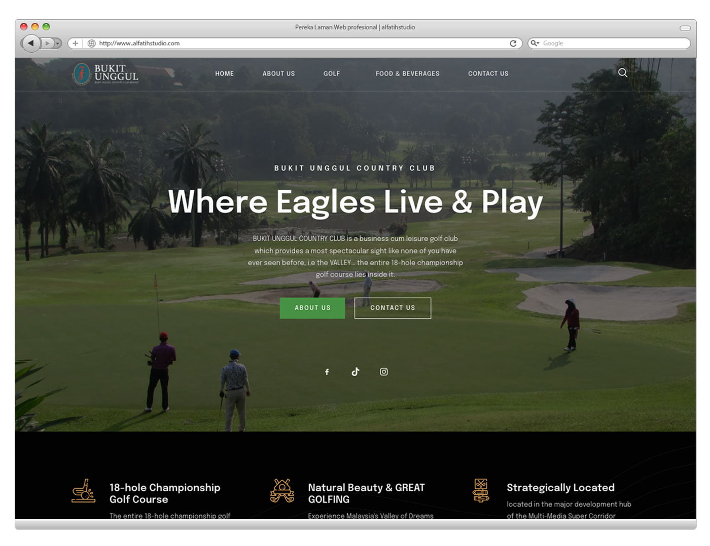 Mockup website bukit unggul golf