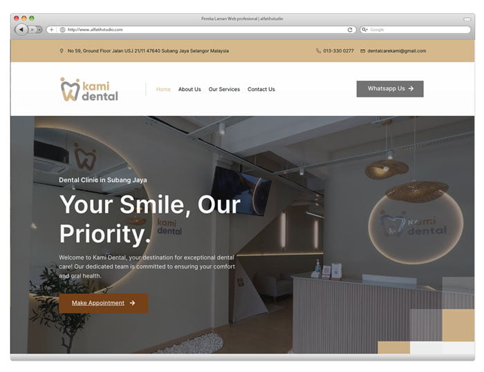 Website Klinik Pergigian Kami Dental