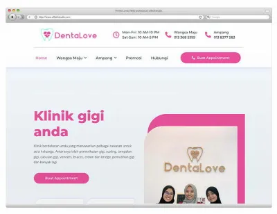 Paparan website Klinik Pergigian Dentalove