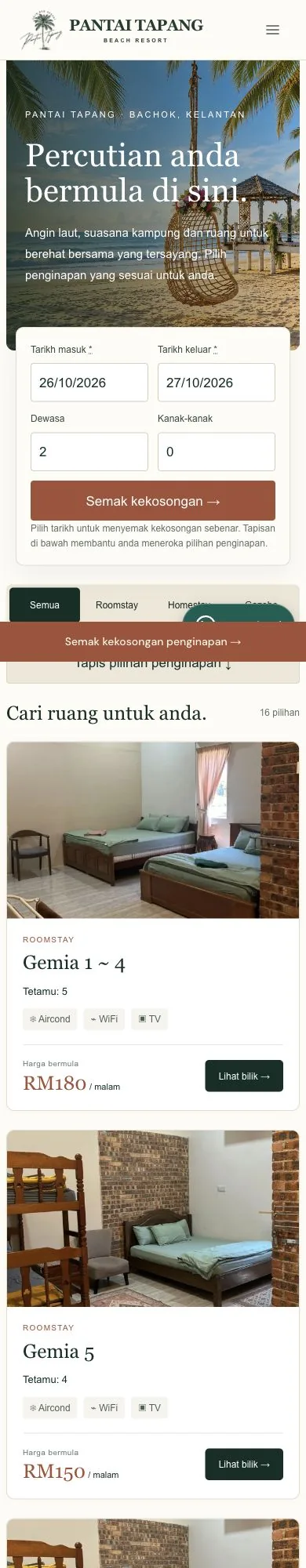 Pilihan penginapan — telefon